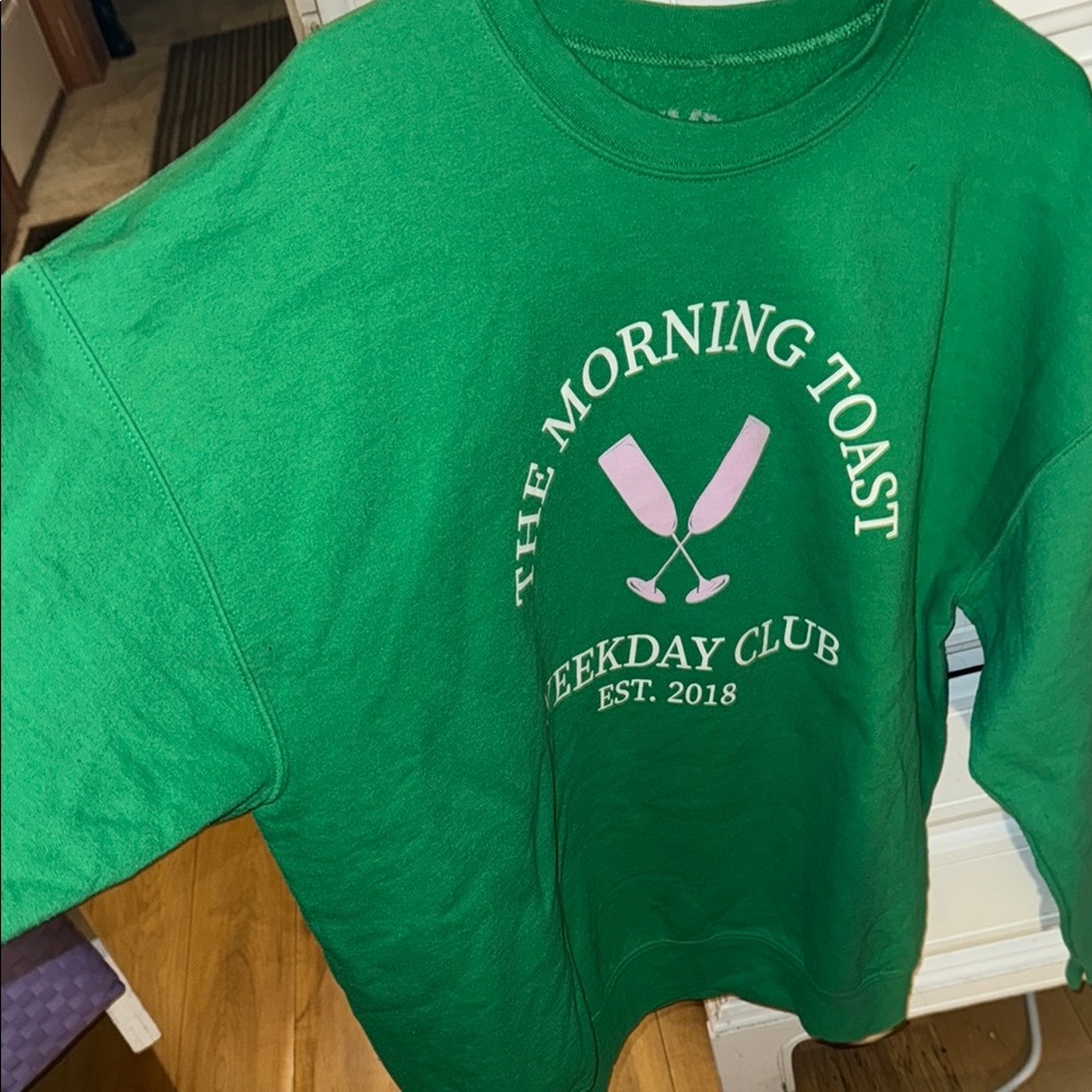 The Morning Toast Weekday Club Green Graphic Sweatshirt